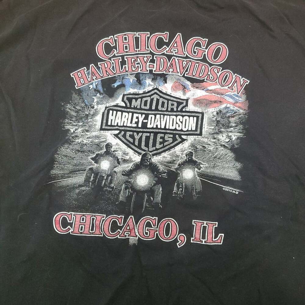 Harley Davidson Skull Ride Hard Sleeveless Shirt Men's L 2014 Black Chicago - Picture 5 of 8